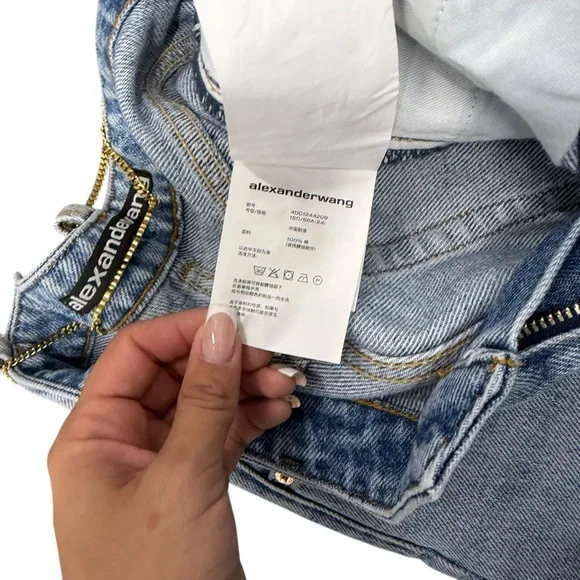 Alexander Wang Light Wash Chain Jeans Size 24